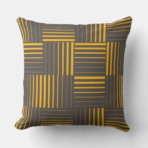 Yellow cool unique trendy modern lines throw pillow