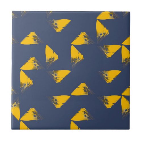 Yellow cool unique trendy triangles ceramic tile