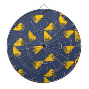 Yellow, cool, unique, trendy triangles dart board
