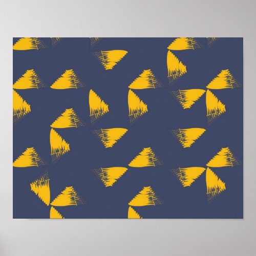Yellow cool unique trendy triangles poster
