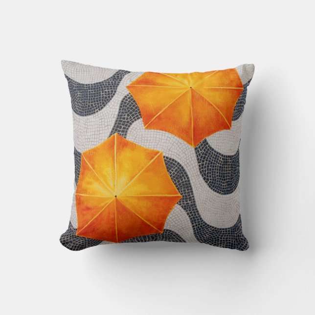 Yellow Copacabana Throw Pillow (Front)