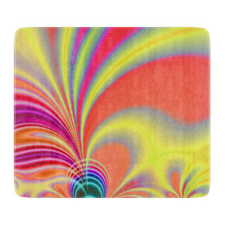 Yellow Coral Fractal Art Cutting Board