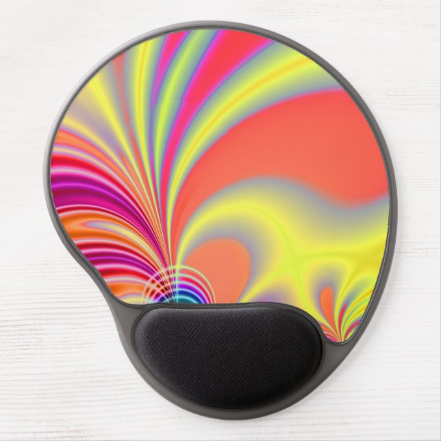 Yellow Coral Fractal Art Gel Mouse Pad (Front)