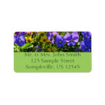Yellow Coreopsis and Purple Violas Colorful Floral Label