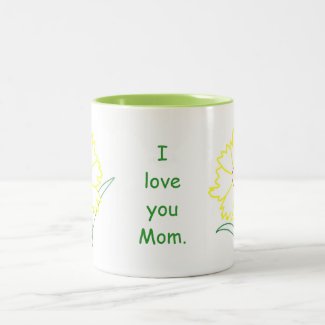 Yellow Coreopsis Flower Love Mom Mugs