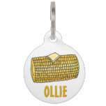 Yellow Corn On The Cob Butter Food Pet Dog Tag at Zazzle