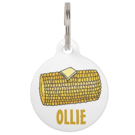Yellow Corn On The Cob Butter Food Pet Dog Tag