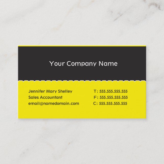 Yellow Corporate Business Card Template (Front)