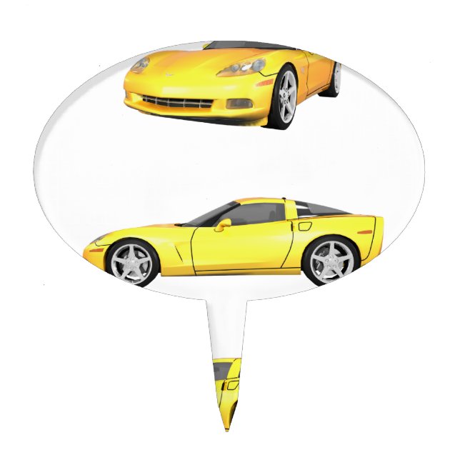 Yellow Corvette: Cake Topper (Front)