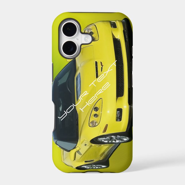 Yellow Corvette Iphone Case (Back)