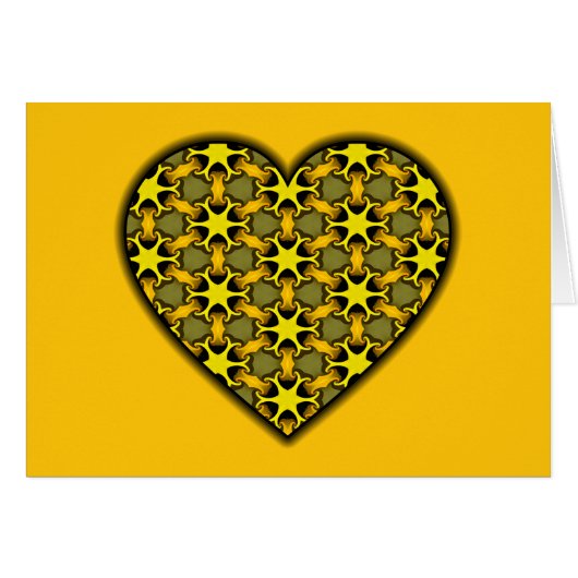 Yellow Cosmic Burst Heart Cards (Front Horizontal)