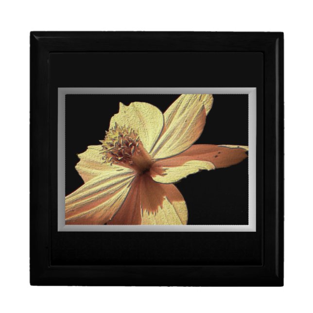 Yellow Cosmos Flower Picture Trinket Box (Front)
