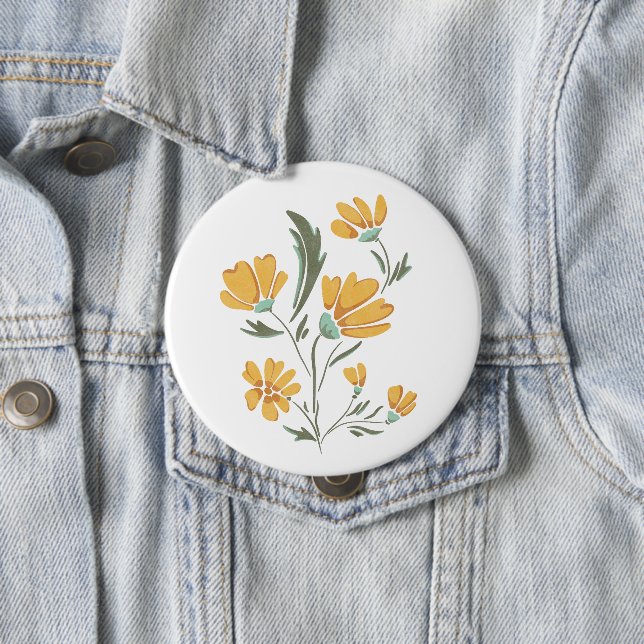Yellow Cosmos Flower Simple Beauty Button (In Situ)