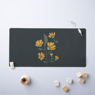 Yellow Cosmos Flower Simple Beauty Desk Mat