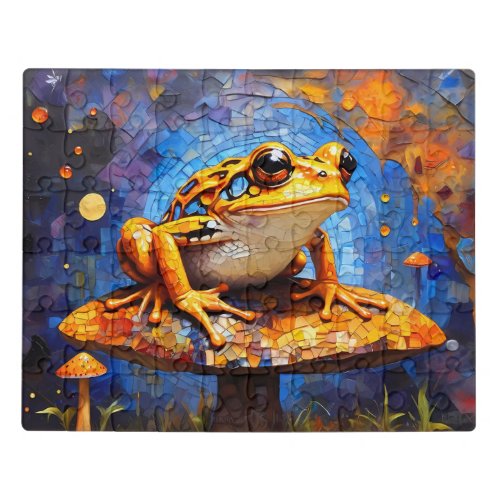 Yellow Costa Rican Dart Frog Sitting on a Mushroom Jigsaw Puzzle