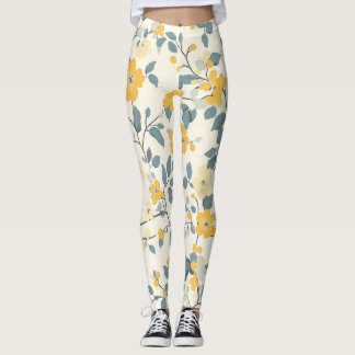 Yellow Cottage Floral Leggings