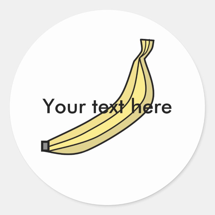 Yellow country banana round stickers