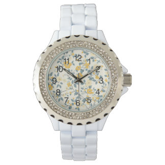 Yellow Country Cottage Floral Watch