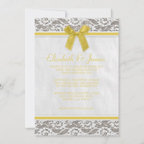 Yellow Country Lace Wedding Invitations