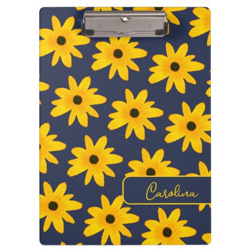 Yellow Country Sunflower Flower Custom Text Clipboard