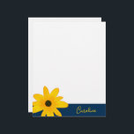 Yellow Country Sunflower Flower Custom Text Letterhead<br><div class="desc">A lovely foral watercolor piece. You can add a name, a monogram or other custom text.
If you need to move the flower around,  click on the customize button to make changes.
:: http://www.zazzle.com/designbylang :: Thanks for visiting!</div>