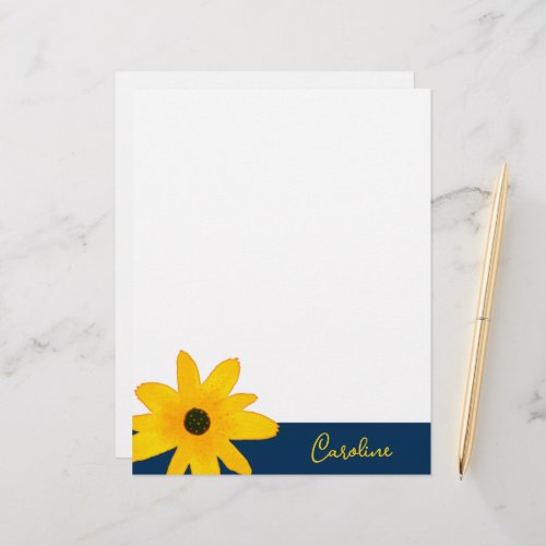 Yellow Country Sunflower Flower Custom Text Letterhead