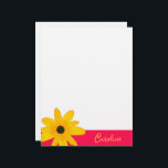 Yellow Country Sunflower Flower Custom Text Letterhead<br><div class="desc">A lovely foral watercolor piece. You can add a name, a monogram or other custom text.
If you need to move the flower around,  click on the customize button to make changes.
:: http://www.zazzle.com/designbylang :: Thanks for visiting!</div>