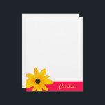 Yellow Country Sunflower Flower Custom Text Letterhead<br><div class="desc">A lovely foral watercolor piece. You can add a name, a monogram or other custom text.
If you need to move the flower around,  click on the customize button to make changes.
:: http://www.zazzle.com/designbylang :: Thanks for visiting!</div>
