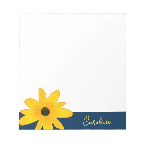 Yellow Country Sunflower Flower Custom Text Notepad