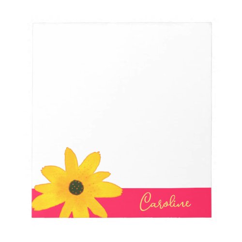 Yellow Country Sunflower Flower Custom Text Notepad