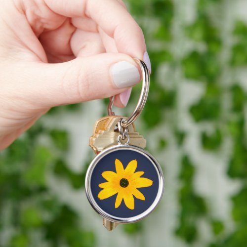 Yellow Country Sunflower Flower  Keychain