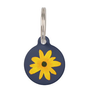 Yellow Country Sunflower Flower Pet ID Tag
