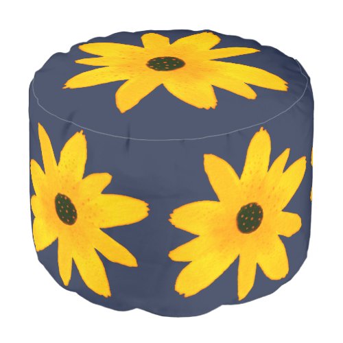 Yellow Country Sunflower Flower  Pouf
