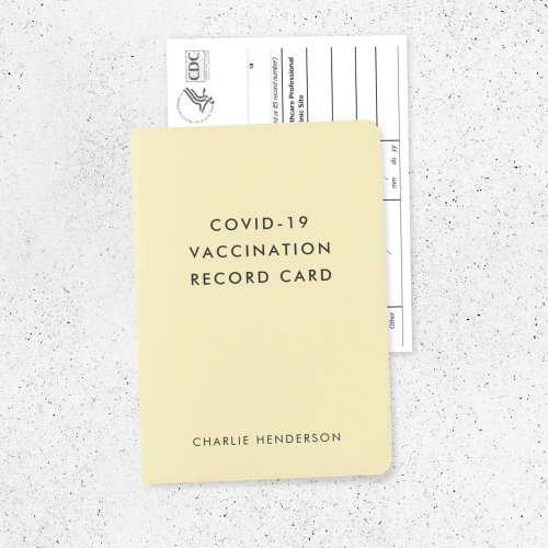 Yellow Covid_19 Vaccination Record Card Holder