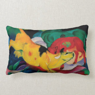 Yellow Cow by Franz Marc Lumbar Pillow