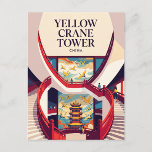 Yellow Crane Tower Internal Staircase China Postcard