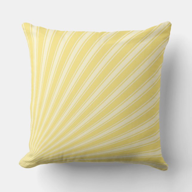 Yellow (Crayola) Funky Sun Rays Background Throw Pillow (Front)