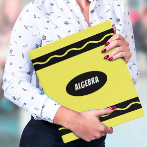 Yellow Crayon Algebra Math Student School Subject 3 Ring Binder