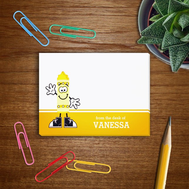 Yellow Crayon Personalized Post-it Notes (Creator Uploaded)