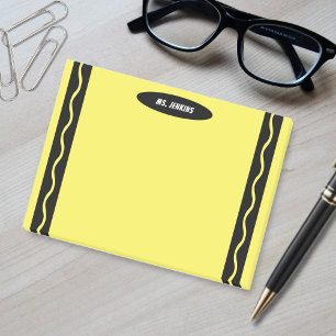 Yellow Crayon Teacher School Student Classroom Post-it Notes