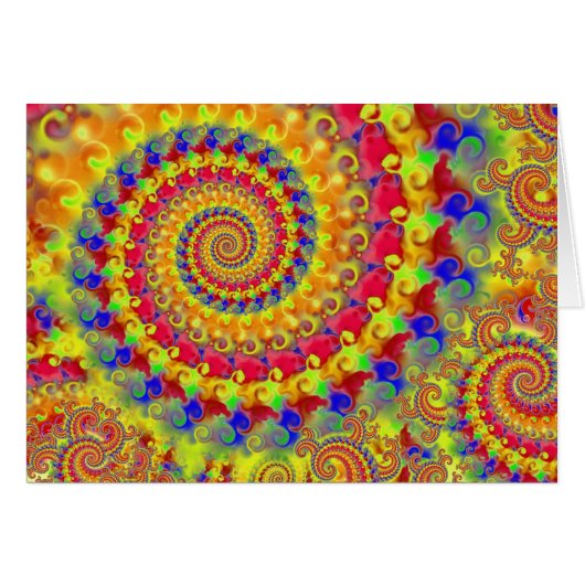 Yellow Crazy Fractal Cards (Front Horizontal)