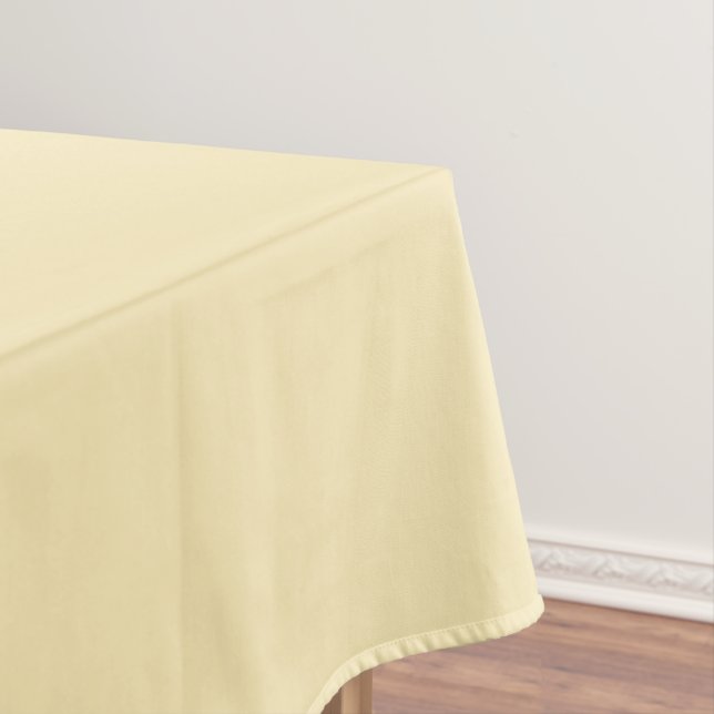 Yellow Cream Cotton Tablecloth, 52"x70" Tablecloth (In Situ)