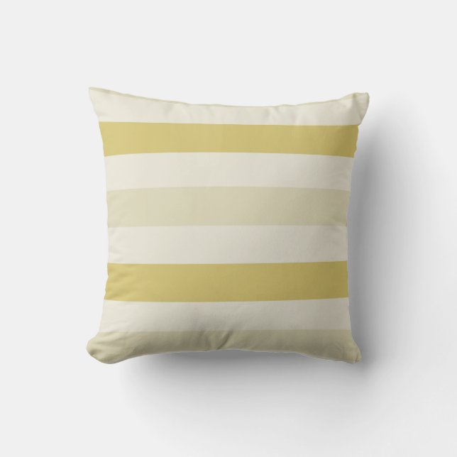 Yellow Cream Stripes Throw Pillow (Front)