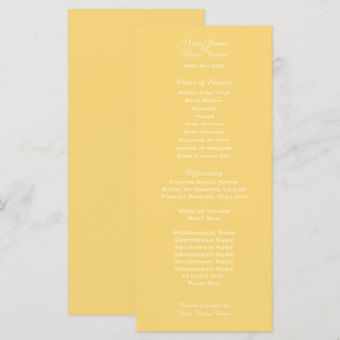 Yellow Cream Wedding Program
