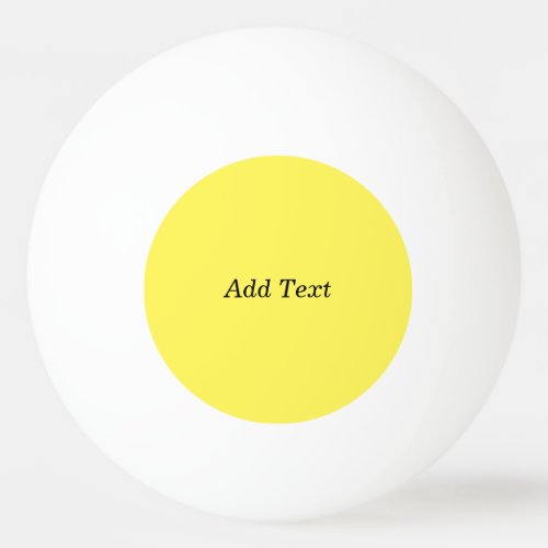 Yellow Create Your Own Add Text  Ping Pong Ball