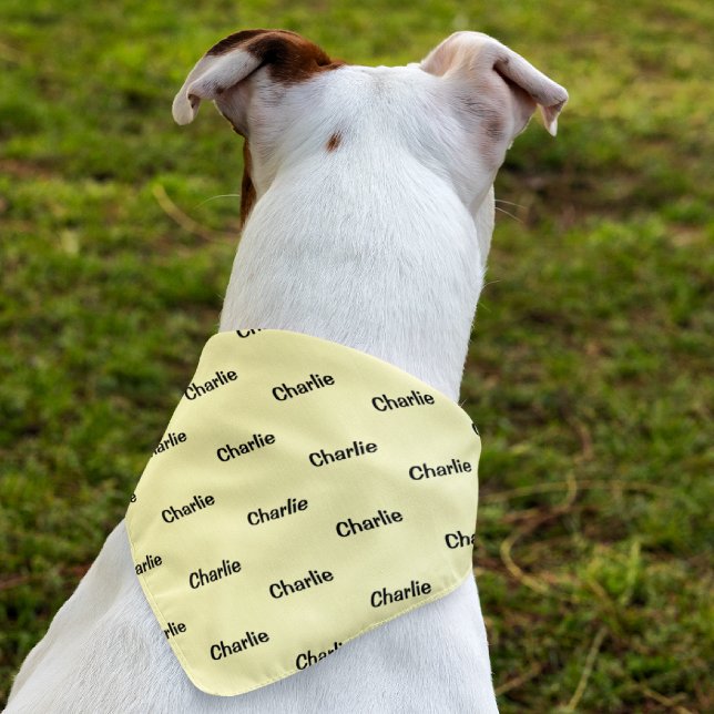 Yellow, Create Your Own Pet Dog Name Bandana (Creator Uploaded)