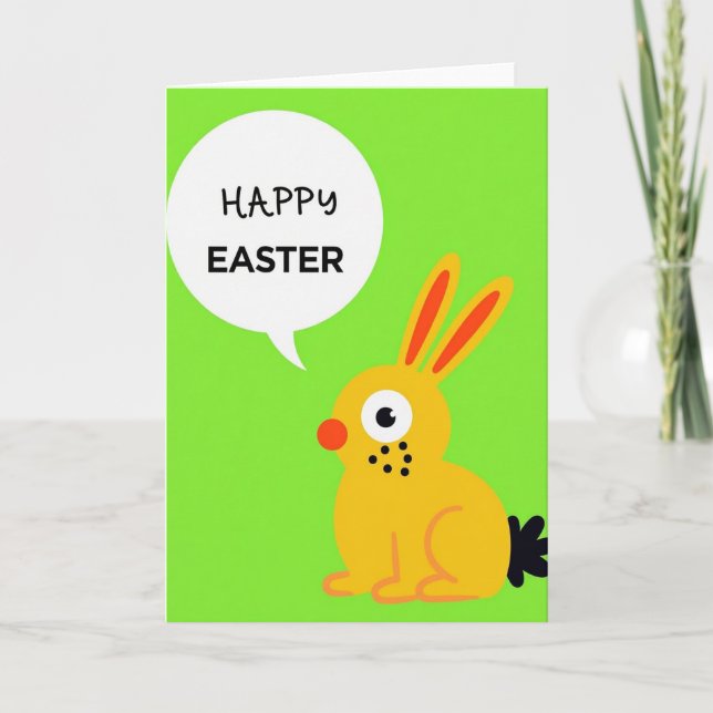 Yellow Creature Easter Card (Front)