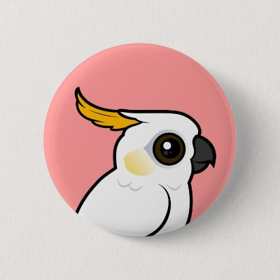 Yellow-crested Cockatoo (crest down) Button