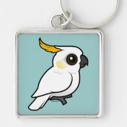 Yellow-crested Cockatoo (crest down) Premium Square Keychain
