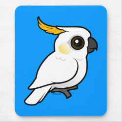 Yellow-crested Cockatoo (crest down) Mousepad
